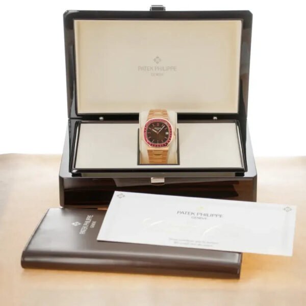 AAAAA-Patek Philippe Nautilus Rose Gold Brown Ruby Dial 40mm Ruby Bezel 5723/112R-001 - BRAND NEW - Image 3
