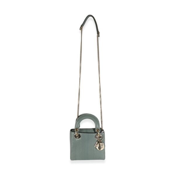Light Blue Python Mini Lady Dior - Image 8