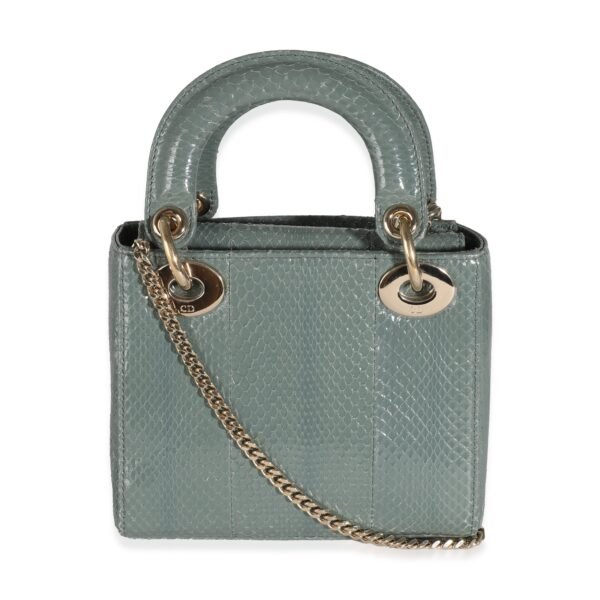 Light Blue Python Mini Lady Dior - Image 4