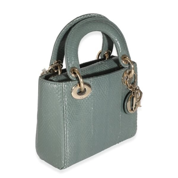 Light Blue Python Mini Lady Dior - Image 3