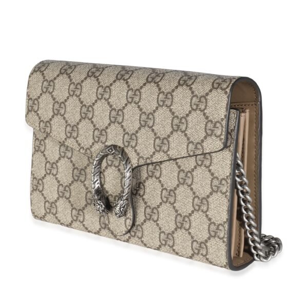 Beige GG Supreme Canvas Dionysus Chain Wallet - Image 2