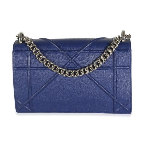 Navy Grained Calfskin Medium Diorama Flap Bag - Image 4