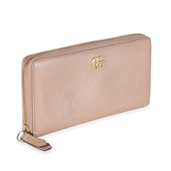 Pink Dollar Calfskin GG Marmont Zip Around Wallet - Image 3