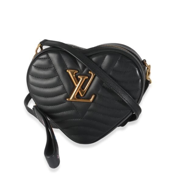 Black Calfskin New Wave Heart Bag