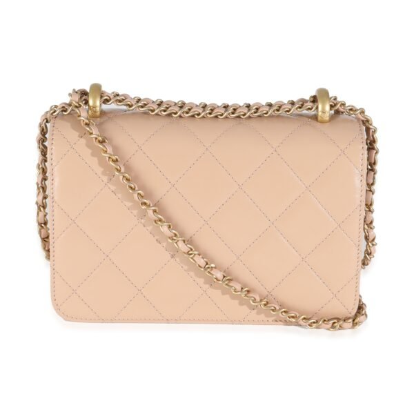 Beige Quilted Calfskin Mini Perfect Fit Flap Bag - Image 4