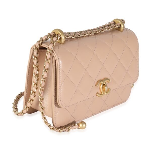 Beige Quilted Calfskin Mini Perfect Fit Flap Bag - Image 3