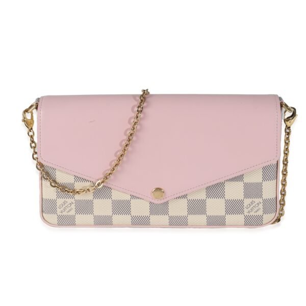 Eau De Rose Calfskin Damier Azur Canvas Felicie Pochette