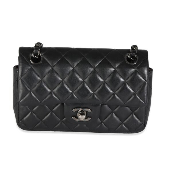 Black Quilted Lambskin Mini Rectangular Flap Bag