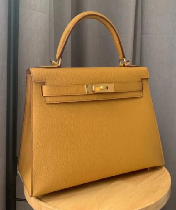 Hermes Kelly Bag 28 Togo Leather Apricot - Image 8