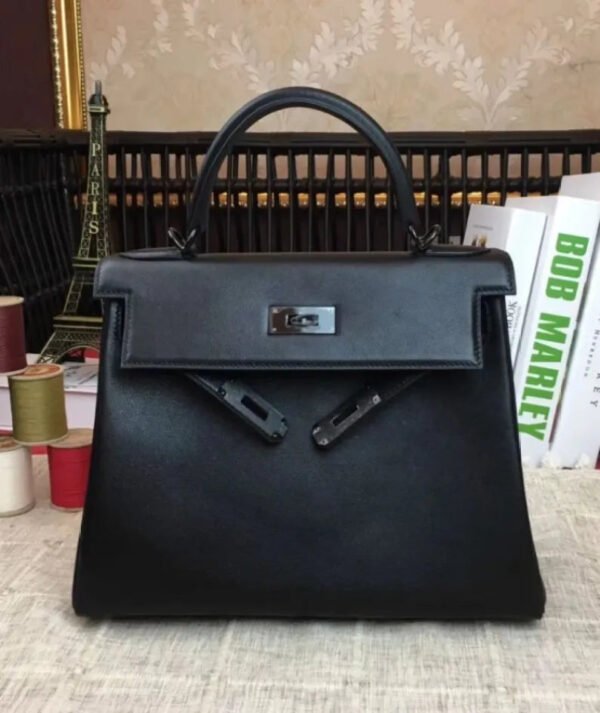 Hermes Kelly Bag 28 Swift Leather Black - Image 7