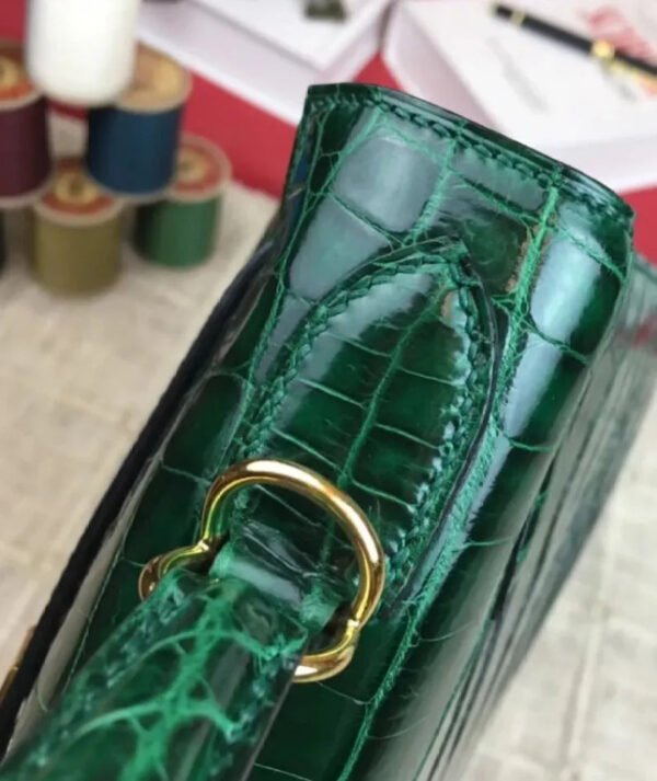 Hermes Kelly Bag 32 Crocodile leather Green - Image 4