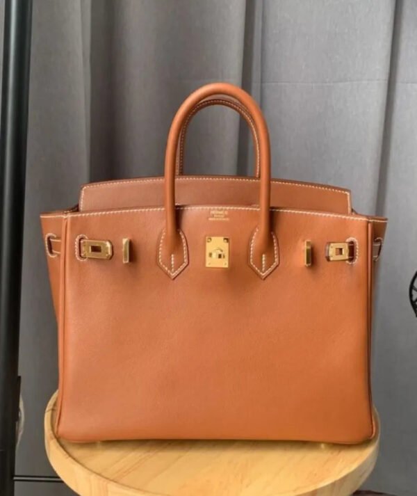 Hermes Birkin 25 Swift Leather Light Coffee - Image 8