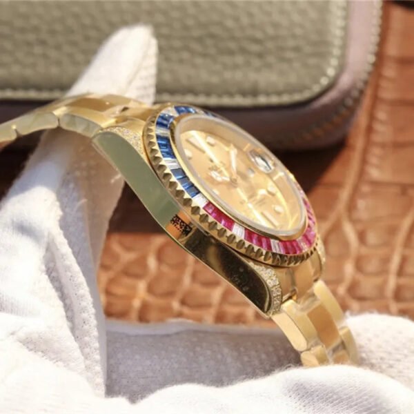 SUBMARINER GOLDEN BLUE / RED DIAMOND GOLD DIAL 40MM - Image 10