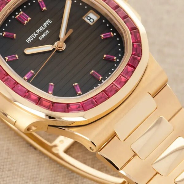 AAAAA-Patek Philippe Nautilus Rose Gold Brown Ruby Dial 40mm Ruby Bezel 5723/112R-001 - BRAND NEW - Image 2