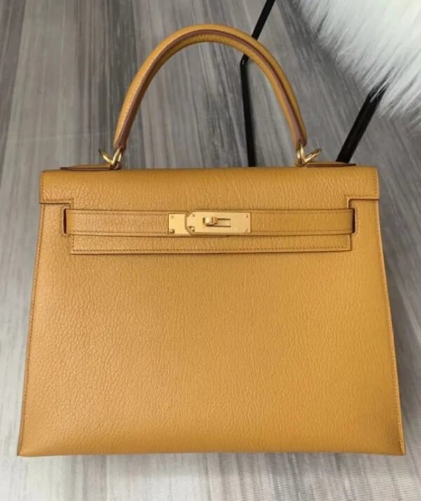 Hermes Kelly Bag 28 Togo Leather Apricot - Image 9