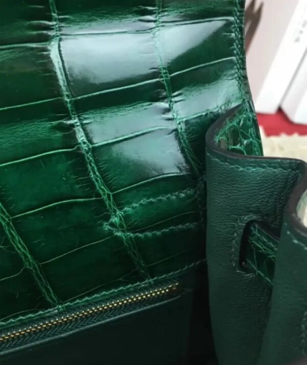 Hermes Kelly Bag 32 Crocodile leather Green - Image 2