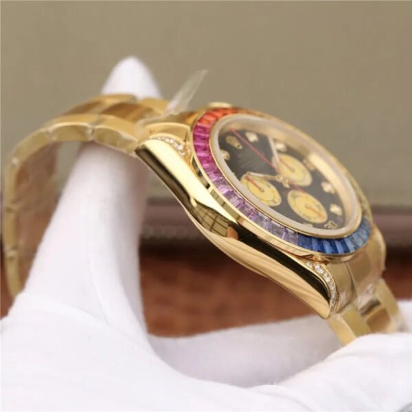 DAYTONA RAINBOW DIAMOND YELLOW GOLD STAINLESS STEEL 40MM 116598 RBOW - Image 5