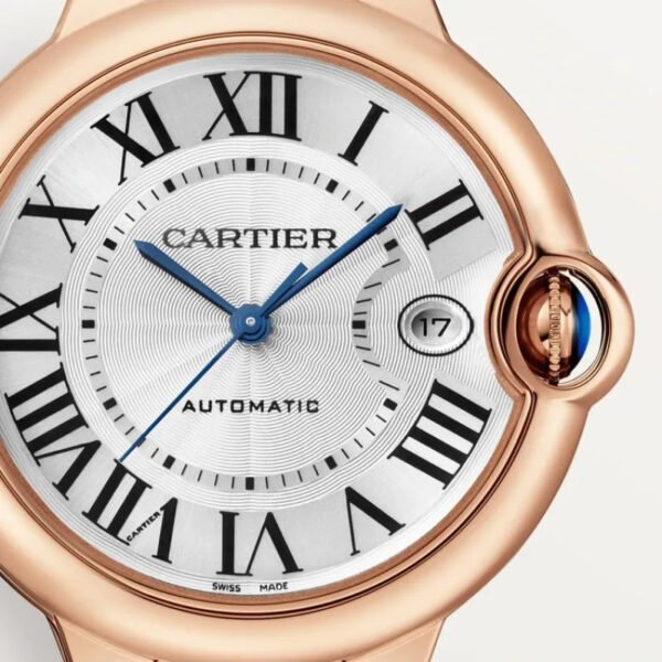BALLON BLEU DE CARTIER WATCH 40 mm, automatic movement, 18K Rose gold, leather - Image 4