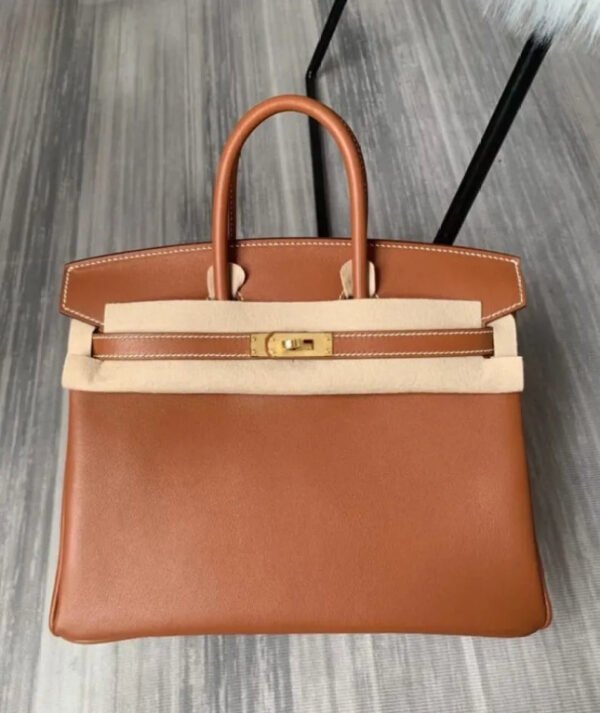 Hermes Birkin 25 Swift Leather Light Coffee - Image 9