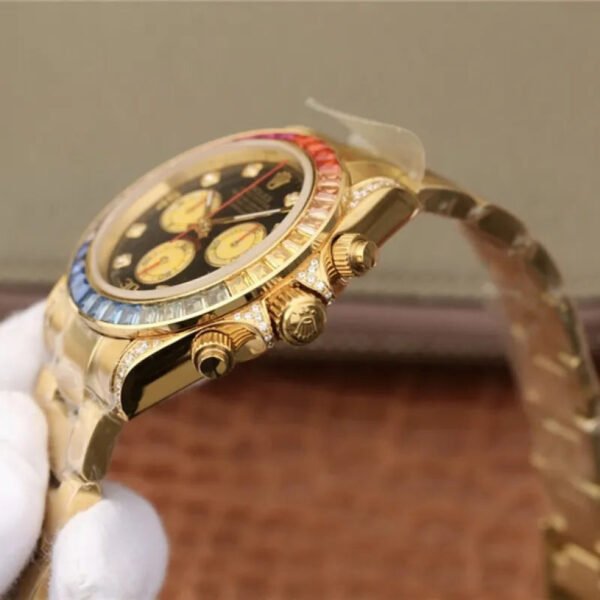 DAYTONA RAINBOW DIAMOND YELLOW GOLD STAINLESS STEEL 40MM 116598 RBOW - Image 10