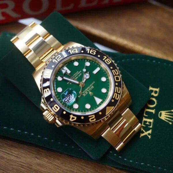Rolex GMT-Master II Yellow Gold Automatic Green Dial Men's Watch 116718-LN-78208 - Image 8