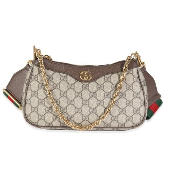 Beige GG Supreme Canvas Small Ophidia Shoulder Bag